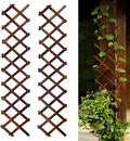 2 Pcs Expandable Garden Trellis, Wooden Lattice Wall Fence Trellis by Bounmer