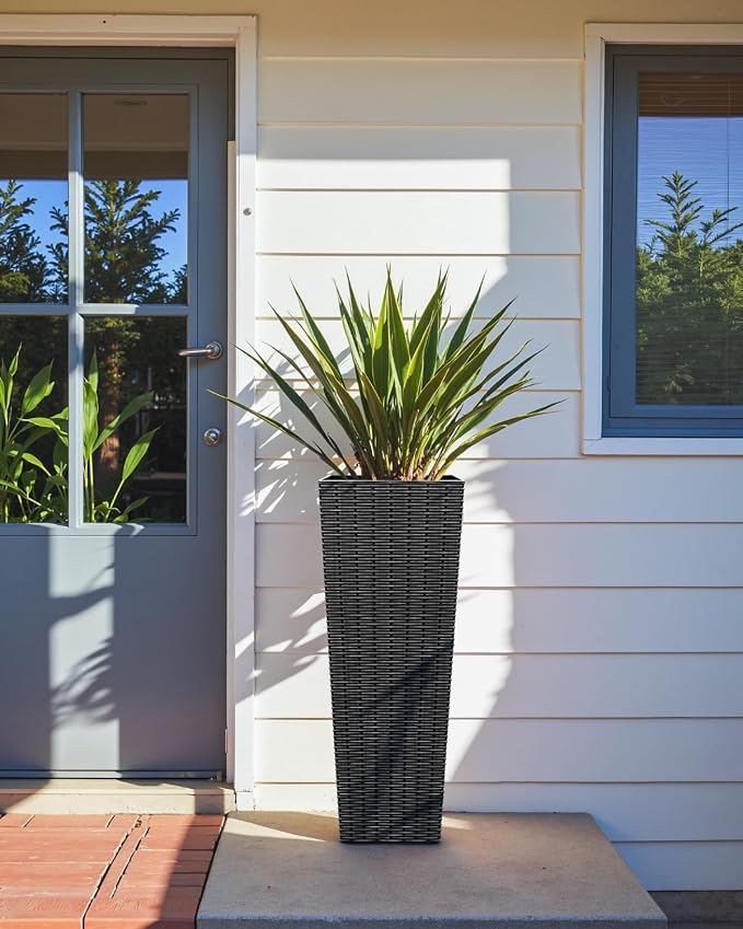 Greesum 32 Inch Tall Plastic Planters, Detachable Inner Pot & Drainage Holes - Image 6