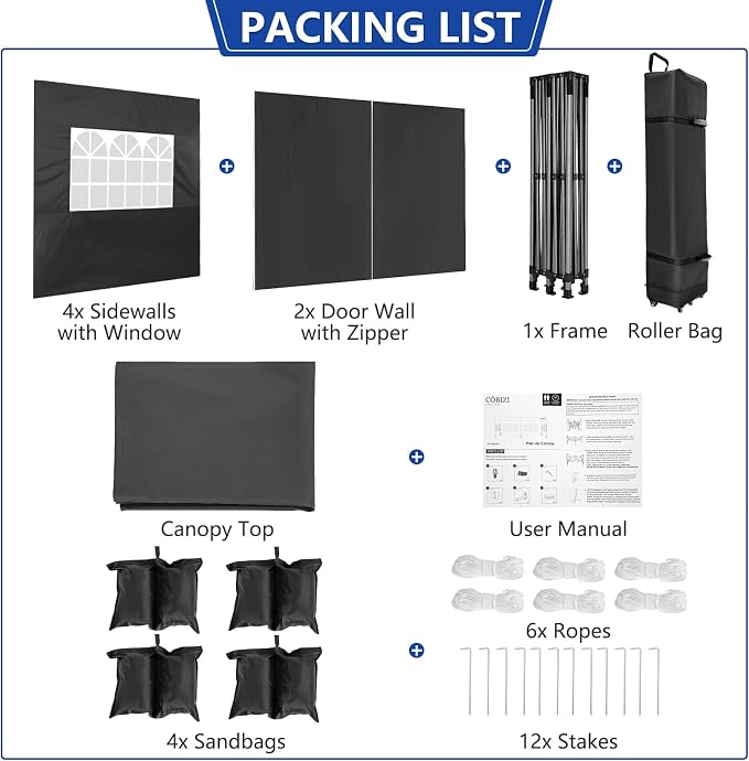 COBIZI 10x20 Pop up Canopy Tent Heavy Duty - Image 9
