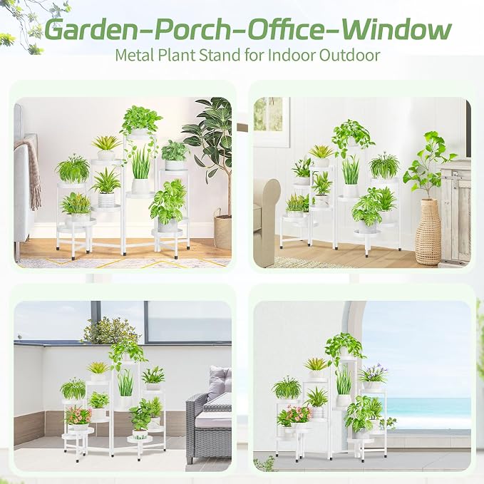 iDavosic.ly Plant Stand Indoor Outdoor, 10 Tier Corner Metal Flower Display - Image 3