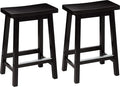 Amazon Basics Solid Wood Saddle-Seat Counter Height Bar Stools by AmazonBasics