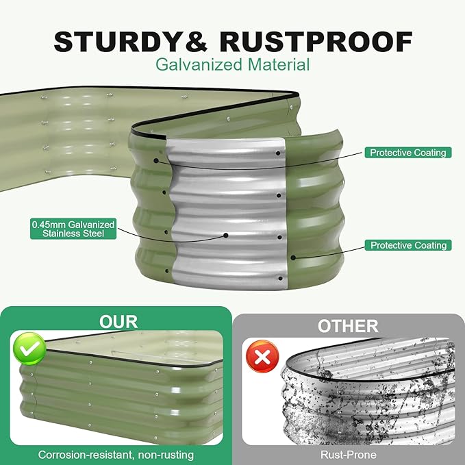 1MORE Raised Garden Bed -5X3X1 Galvanized Planter Box - Image 7