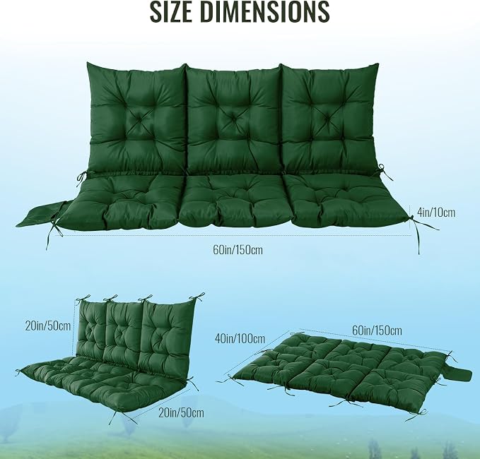 NACATIN 3 Seat Cushion for Outdoor Swing - Image 3