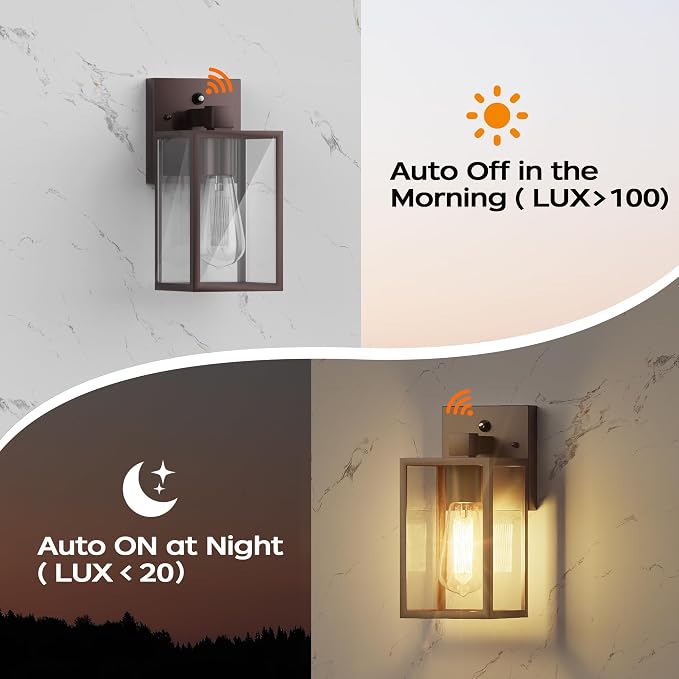 WIHTU Oil Rubbed Bronze Dusk to Dawn Porch Lights Fixtures - Image 2