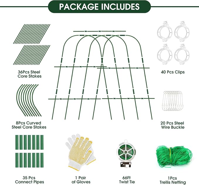 65"×48" Cucumber Trellis for Raised Bed, U-Shape Garden Trellis for Climbing - Image 3