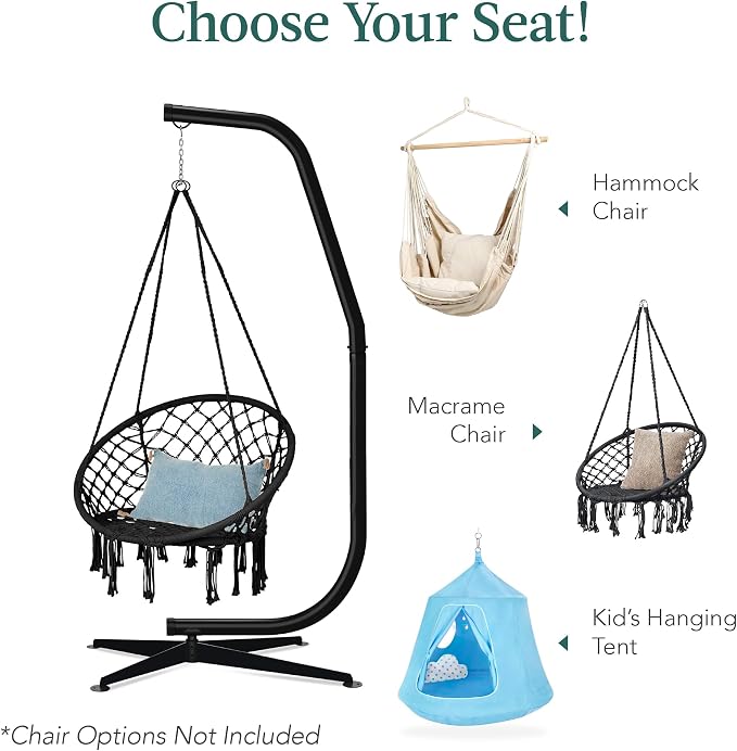 Best Choice Products Metal Hanging Hammock C-Stand - Image 8