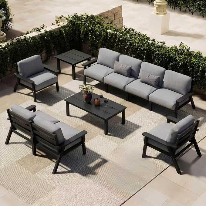 Patio Furniture Set 8 Seats, 4-Seater and 2-Seater Outdoor Sofas by PatioKingdom