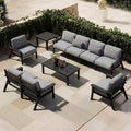Patio Furniture Set 8 Seats, 4-Seater and 2-Seater Outdoor Sofas by PatioKingdom