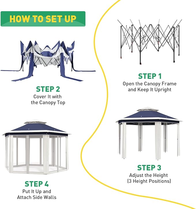 Pop Up Canopy Tent 13x13 Ft Instant Gazebo - Image 2