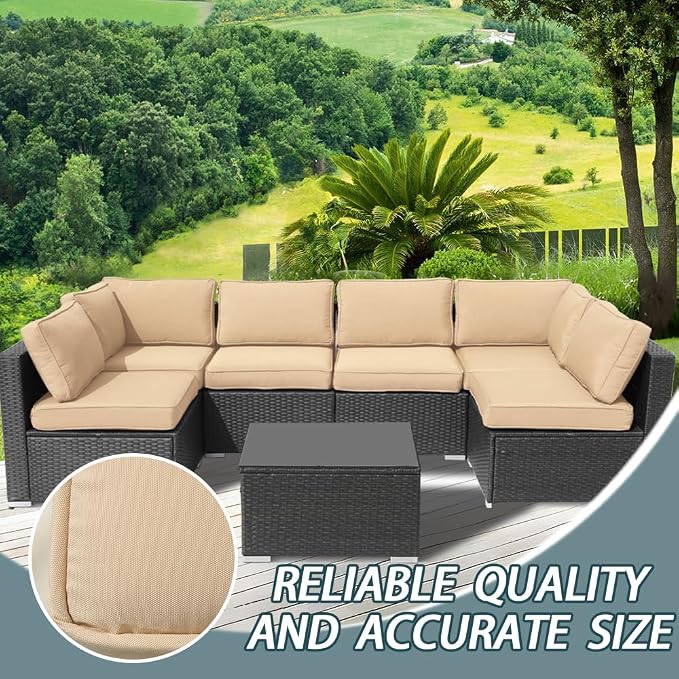 14Pcs Outdoor Cushion Covers Replacement Washable w/Zipper - Image 8