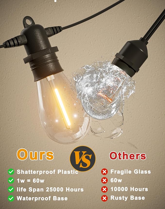 30FT LED Outdoor String Lights - Image 5