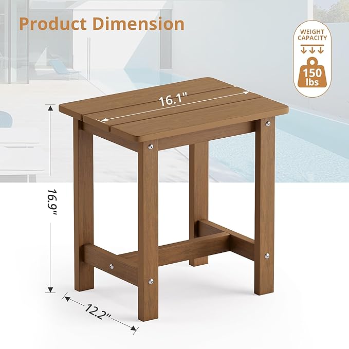 LUE BONA Outdoor Side Table, HDPS Small Outdoor Table, Adirondack Side Table - Image 3