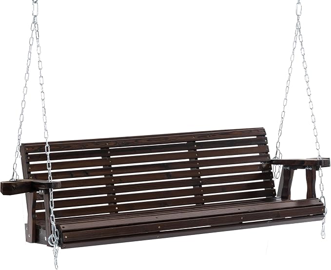 Finnhomy Fir Wooden Hanging Porch Swing Beach by Finnhomy