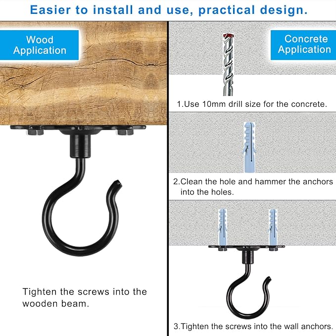 Dolibest Wall Mount Ceiling Hooks, Plant Hooks - Image 3