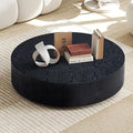 Black Round Coffee Table for Living Room Modern Drum Coffee Table Wood Circle by JURMALYN