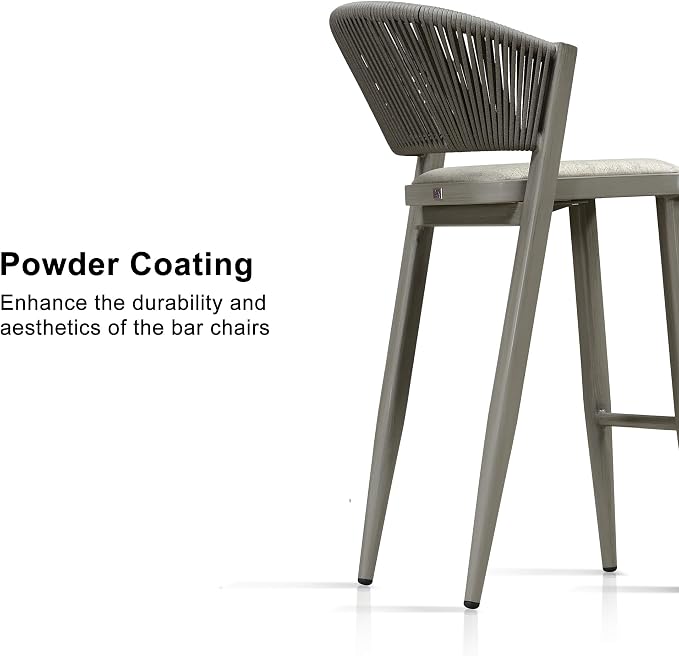 PURPLE LEAF Set of 2 Bar Stools Outdoor Barstools - Image 7