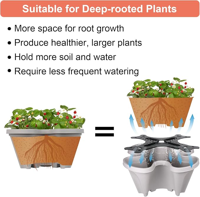 GameXcel Vertical Planter 6 Tier Stackable Planters Garden Planters Strawberry - Image 6