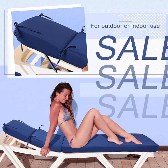4 Pcs Indoor Outdoor Chaise Lounge Cushions Sponge Bench Outdoor Furniture - Image 5