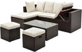 LUMISOL 5 Pieces Outdoor Patio Wicker Sofa Set, Rattan Furniture Sets by LUMISOL