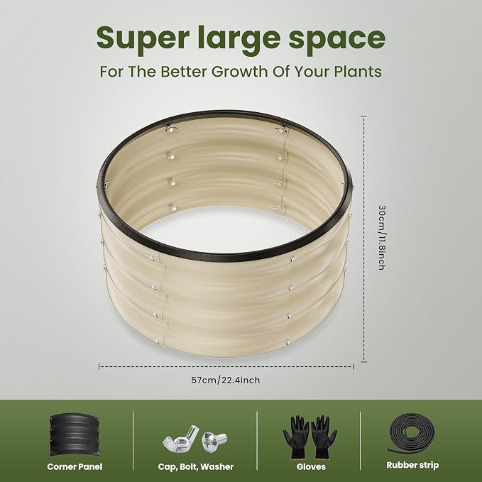 ZXZYHFTY Round Galvanized Raised Garden Bed kit, Round Large Metal Raised - Image 4