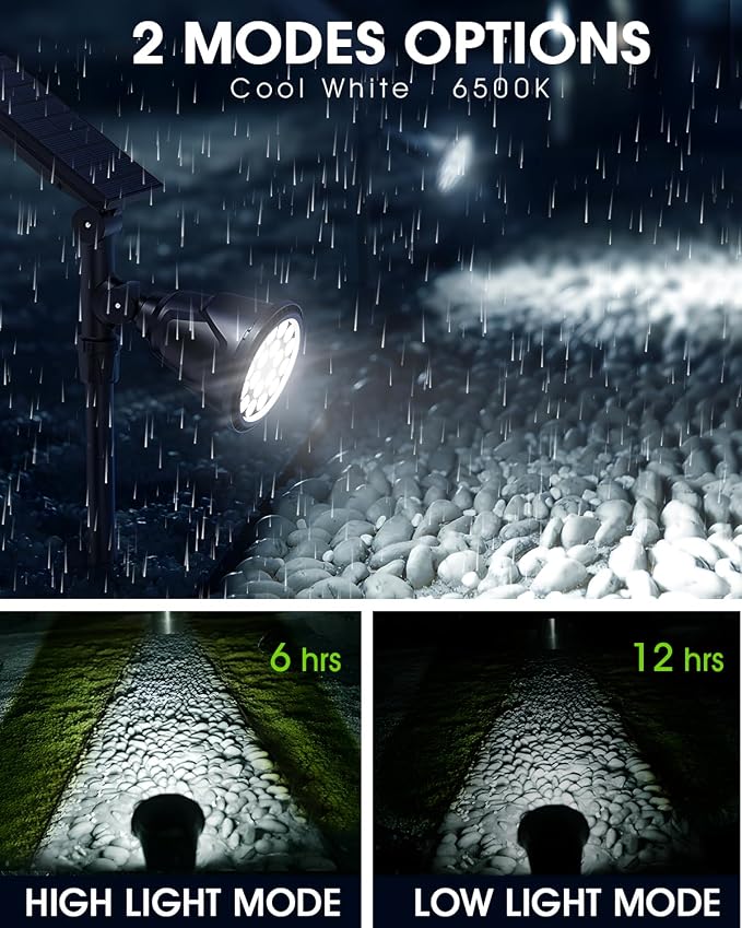 DBF Solar Outdoor Lights, 600LM Solar Spot Lights Outdoor Waterproof - Image 3