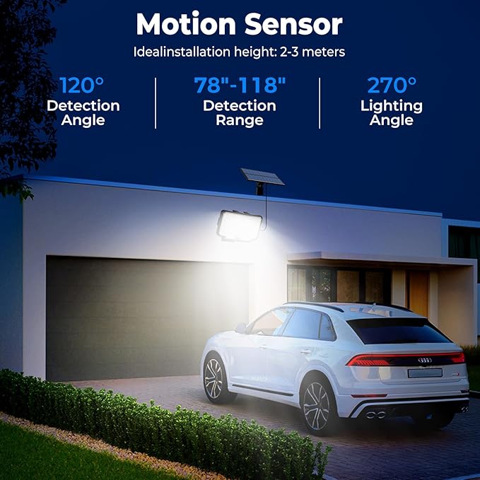 Peasur Solar Motion Lights Outdoor, 318 LED Solar Security Light - Image 3