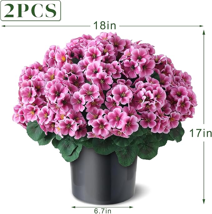 2 Pack Artificial Geranium Flowers Topitary Trees - Image 5