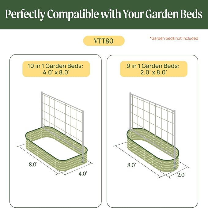 Vego Garden Metal Frame Cucumber Tomato Trellis, Garden Trellis - Image 2
