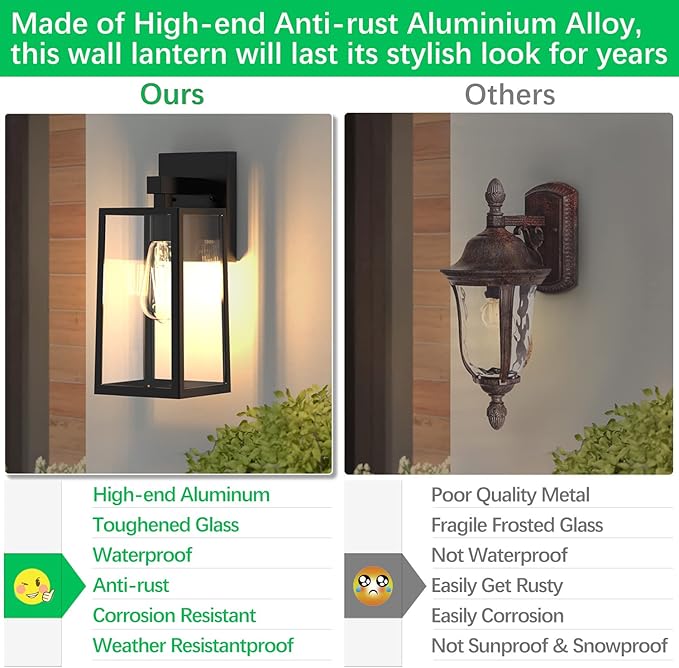 MAXvolador Outdoor Wall Lantern, Large Exterior Waterproof Wall Sconce Light - Image 7