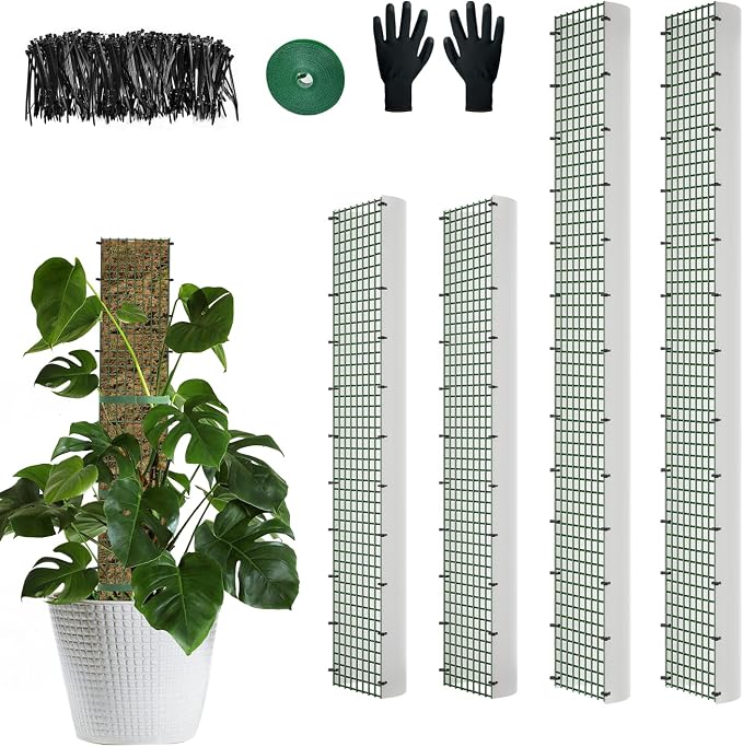 60"/40"/24" Metal Moss Pole, D Shape Sphagnum Moss Pole, Moss Poles by HOLANHING