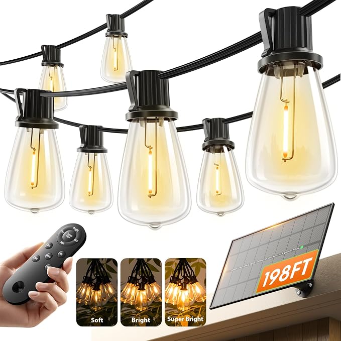 KYY 198FT Solar String Lights Outdoor Waterproof by KYY
