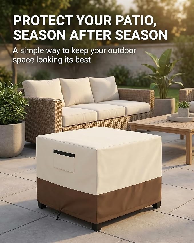 Waterproof Patio Ottoman Cover, Square Outdoor Side Table Furniture Cover - Image 5
