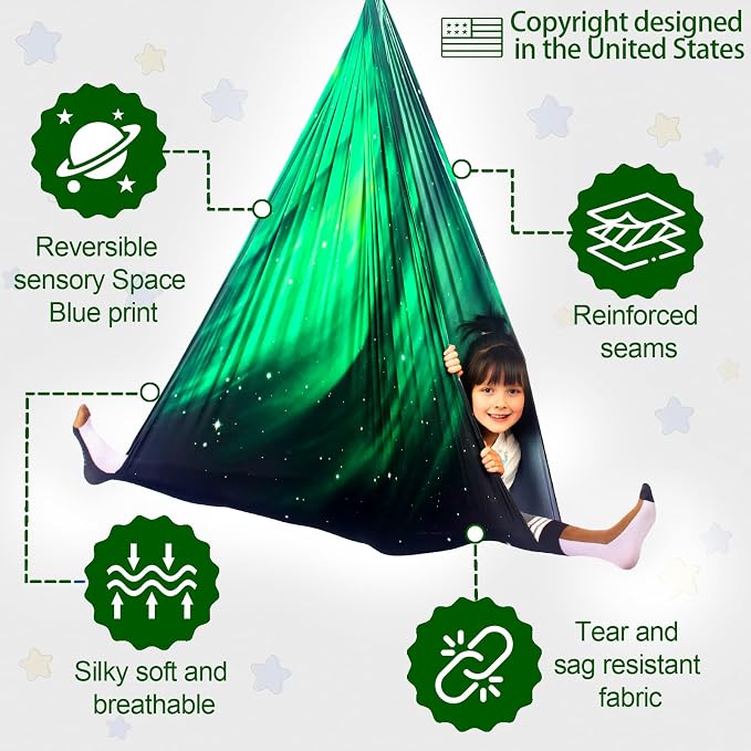 Sensory Swing for Kids Indoor and Outdoor Therapy Cuddle Swing Snuggle Hammock - Image 3
