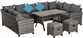 Outsunny Patio Furniture Set, 6 Piece PE Wicker Outdoor Furniture, Conversation by Outsunny