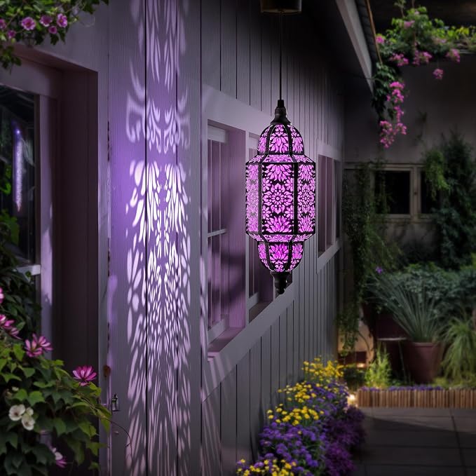 Twinkya 2 Pack Hanging Solar Lights Outdoor Garden Decorative Solar Lantern - Image 6