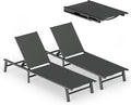 Ciokea Foldable Outdoor Lounge Chair Set of 2, No Assembly Aluminum Chaise by CIOKEA
