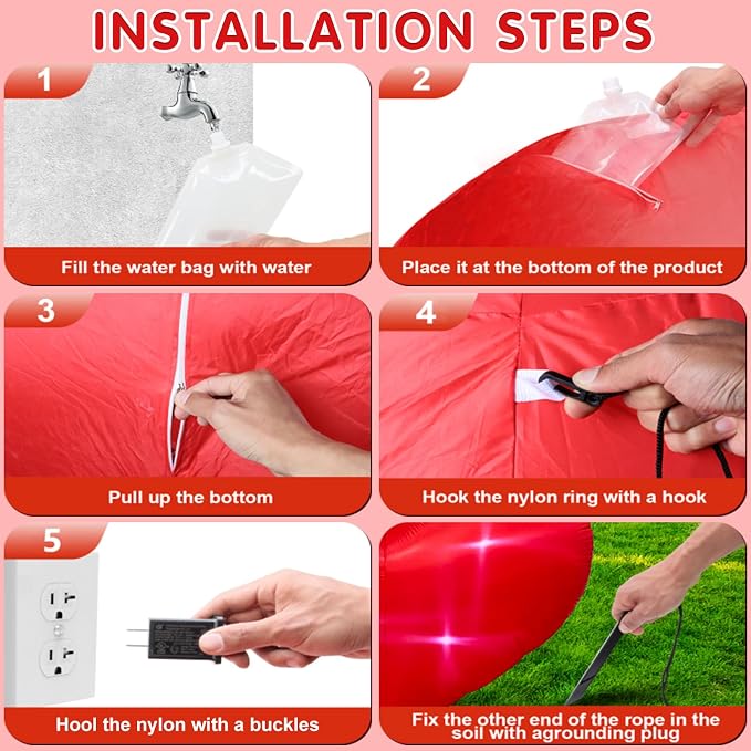 9 * 4.5FT Red Valentine Inflatables Outdoor Decorations Heart Shaped Blow up - Image 3
