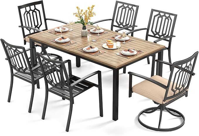 PHI VILLA 7 Pieces Outdoor Dining Set by PHIVILLAThepioneerofcomfortablehouseholdsupplies