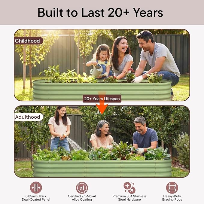 4-Pack 18” Tall Galvanized Raised Garden Beds – Small Space Garden Layout - Image 8