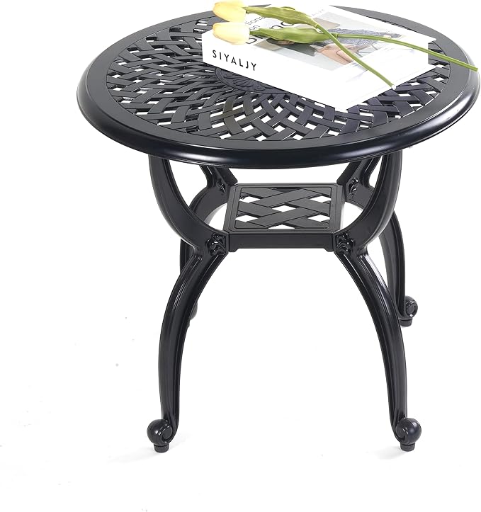 Mandolin Outdoor Patio, Rust -Resistant Cast Aluminum Side Table, Weather by Unknown