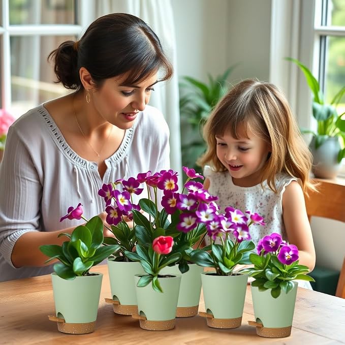 12 Pack 4 Inch Self Watering Plant Pots - Image 7