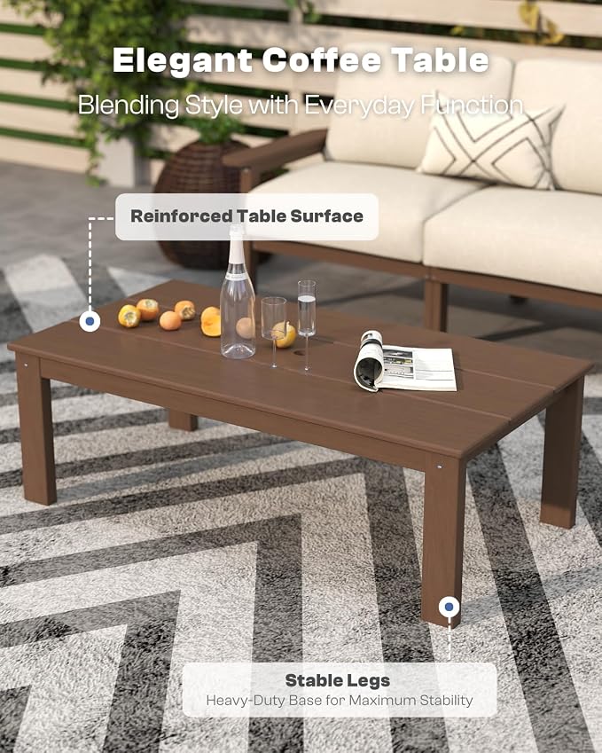 Patio Furniture Set 3 Seats, HDPE Outdoor Sectional - Image 8