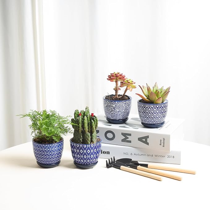 Selamica Ceramic Succulent Pots, 3.5 Inch Small Plant Pots - Image 2
