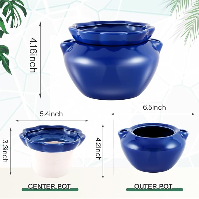 4 Sets African Violet Pots 6 Inch Self Watering Pot - Image 3
