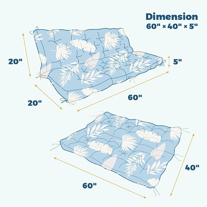 Porch Swing Cushions, Waterproof Patio Swing Cushions - Image 4