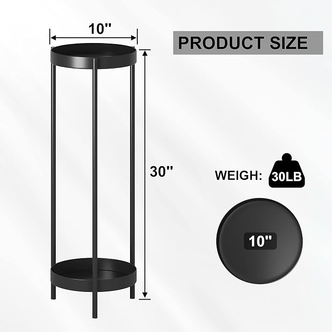 Metal Black Tall Plant Stand Indoor or Outdoor - Image 4