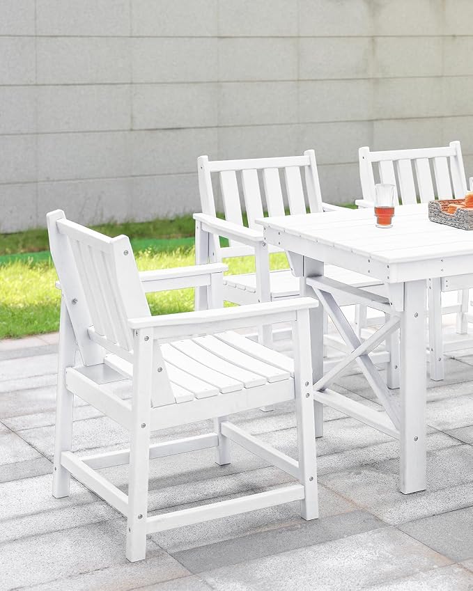 HDPE Patio Dining Set, 5-Piece Outdoor Table and Chairs - Image 4