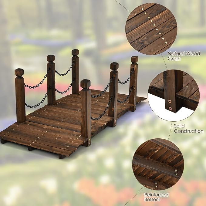 HAPPYGRILL 5FT Wooden Bridge - Image 5