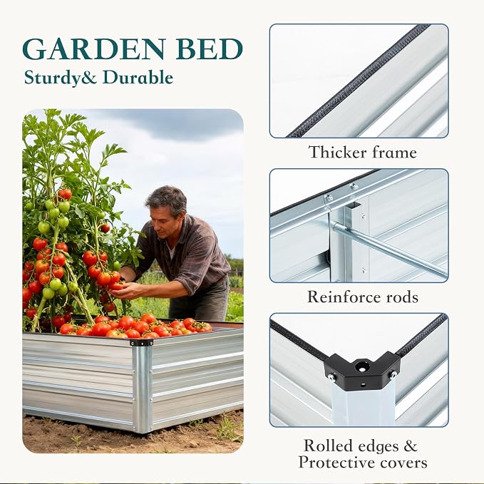 DUMOS Raised Garden Bed Outdoor, Large Metal Garden Bed - Image 4
