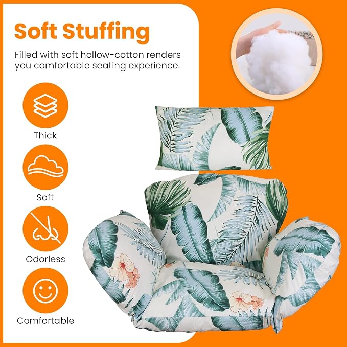 Egg Chair Cushion, Hanging Basket Hammock Seat Cushion, Thick Soft Egg Swing - Image 4